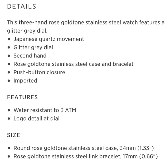 Rebecca Minkoff Rose Gold Stainless Steel Watch - Picture 3 of 3